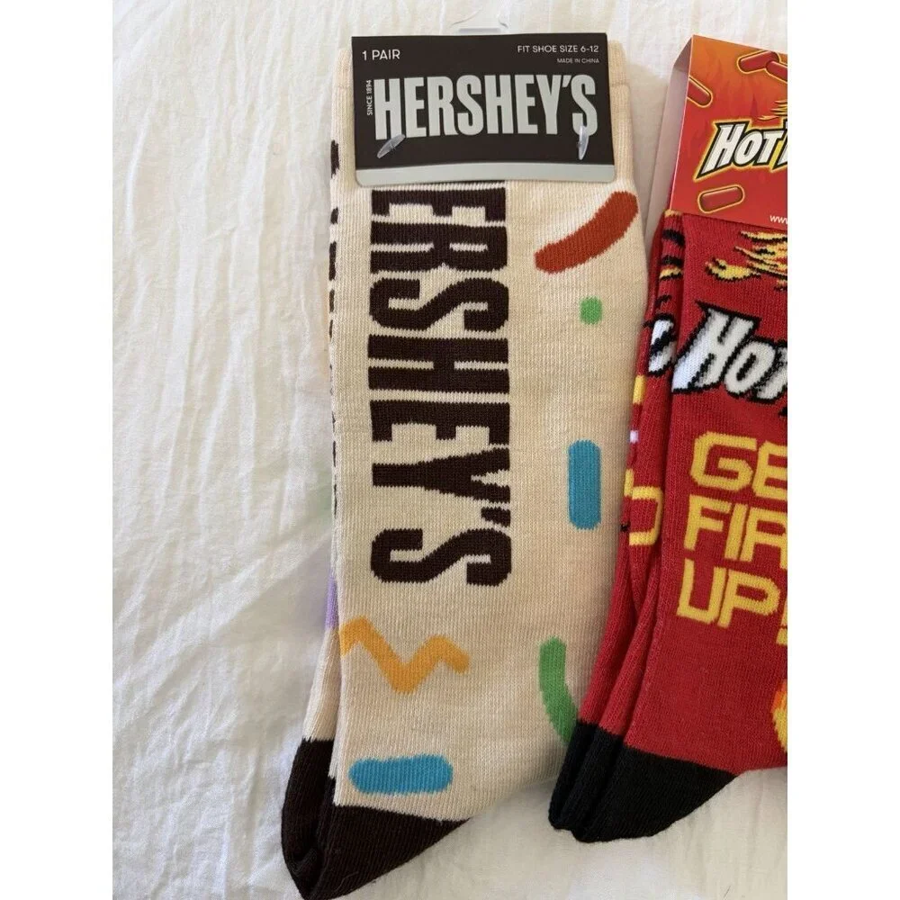 Novelty Theme 3 Pairs Adult 6-12 Red Hots Mountain Dew Hersheys Candy Fun Drink